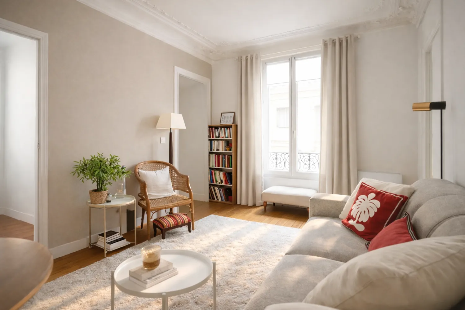 Le salon après l’isolation des murs par l’intérieur