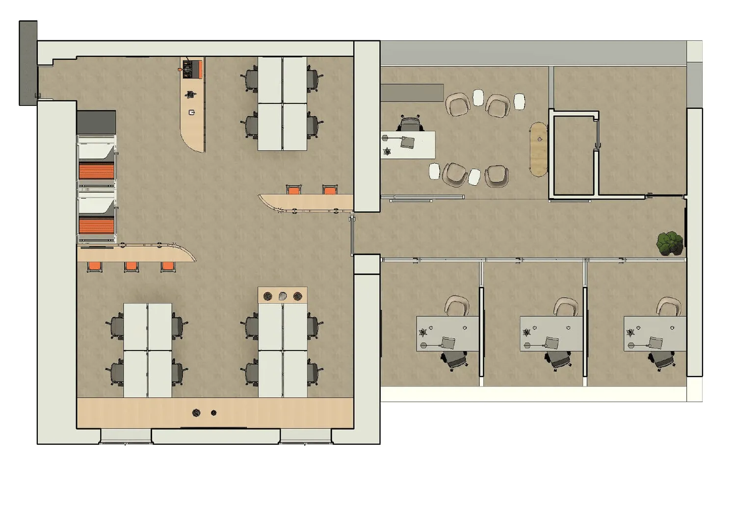 Plan 3D montrant la diffusion de la lumière du puits
